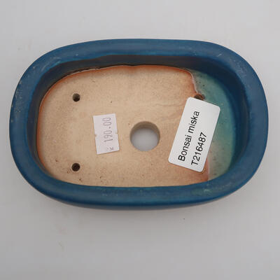 Keramik-Bonsaischale 12,5 x 8,5 x 3,5 cm, Farbe Blau - 3