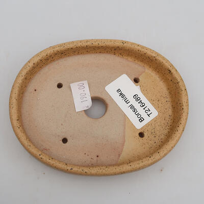 Keramik-Bonsaischale 11,5 x 9 x 2 cm, Farbe Beige - 3