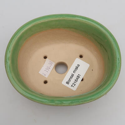 Keramik-Bonsaischale 12 x 10 x 5 cm, Farbe grün - 3