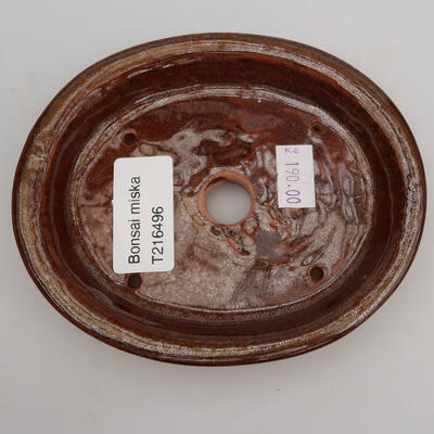 Keramik-Bonsaischale 12,5 x 10,5 x 2 cm, Farbe braun - 3