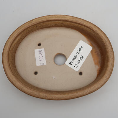 Keramik-Bonsaischale 13 x 10 x 2,5 cm, Farbe Beige - 3