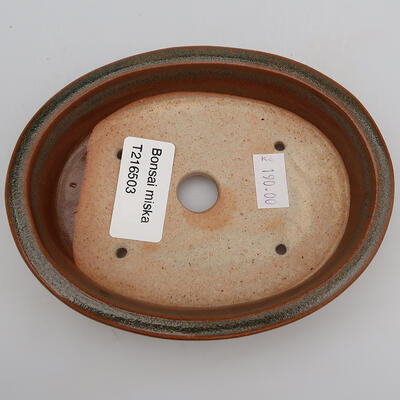 Keramik-Bonsaischale 13 x 10 x 2,5 cm, Farbe braun - 3