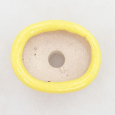Bonsaischale aus Keramik 2,5 x 2 x 1,5 cm, Farbe gelb - 3