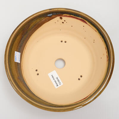 Bonsaischale aus Keramik 22,5 x 22,5 x 6,5 cm, Farbe braun - 3