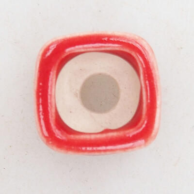 Bonsaischale aus Keramik 1,5 x 1,5 x 1 cm, Farbe rot - 3