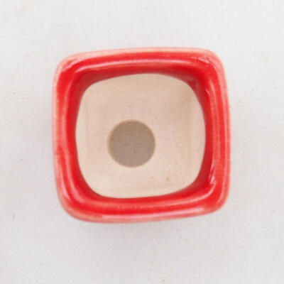 Bonsaischale aus Keramik 2 x 2 x 2 cm, Farbe rot - 3