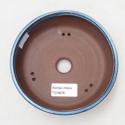 Bonsaischale aus Keramik 14,5 x 14,5 x 4,5 cm, Farbe blau - 3
