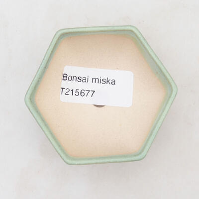 Bonsaischale aus Keramik 7 x 6 x 3 cm, Farbe grün - 3