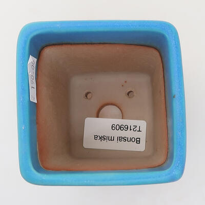 Bonsaischale aus Keramik 7,5 x 7,5 x 10,5 cm, Farbe blau - 3