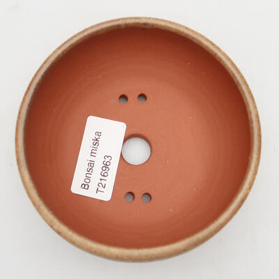 Keramik-Bonsaischale 10 x 10 x 4,5 cm, Farbe Beige - 3