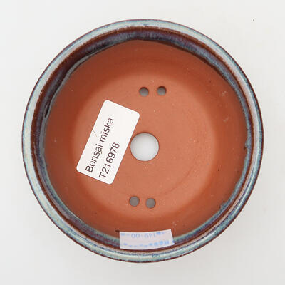 Keramik-Bonsaischale 10 x 10 x 4 cm, Farbe Blau - 3