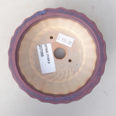 Bonsaischale aus Keramik 11 x 11 x 4,5 cm, Farbe lila - 3