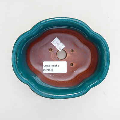 Bonsaischale aus Keramik 13 x 11 x 5,5 cm, Farbe grün - 3