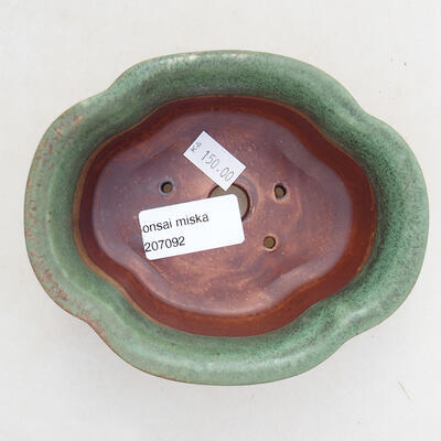Bonsaischale aus Keramik 13 x 11 x 5,5 cm, Farbe grün - 3