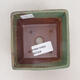 Bonsaischale aus Keramik 9,5 x 9,5 x 5,5 cm, Farbe braun-grün - 3/3