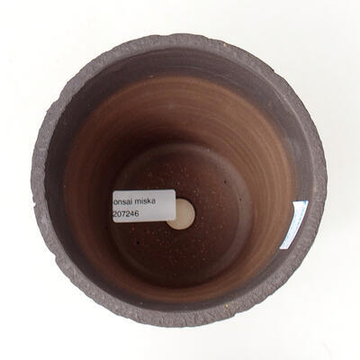 Bonsaischale aus Keramik 12,5 x 12,5 x 15 cm, Farbe rissig - 3