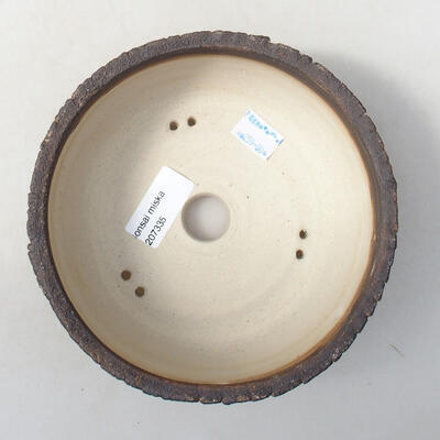Bonsaischale aus Keramik 18,5 x 15,5 x 7 cm, graue Farbe - 3