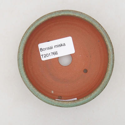 Keramische Bonsai-Schale 9,5 x 9,5 x 3,5 cm, Farbe grün - 3