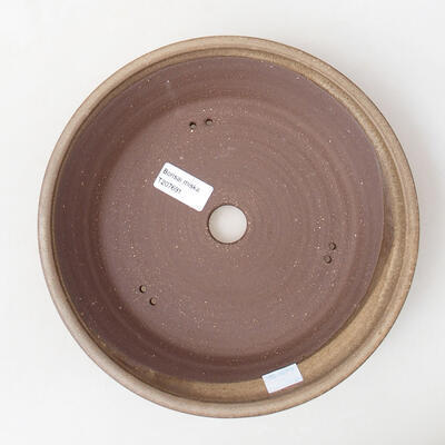 Bonsaischale aus Keramik 23,5 x 23,5 x 5 cm, Farbe braun - 3