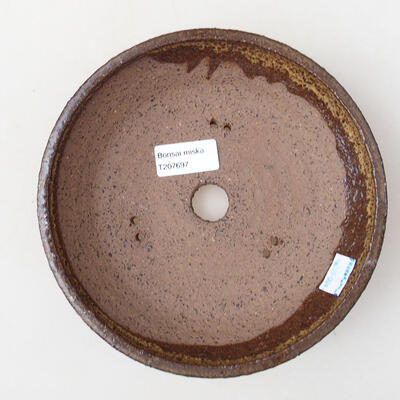 Bonsaischale aus Keramik 19 x 19 x 5 cm, Farbe braun - 3