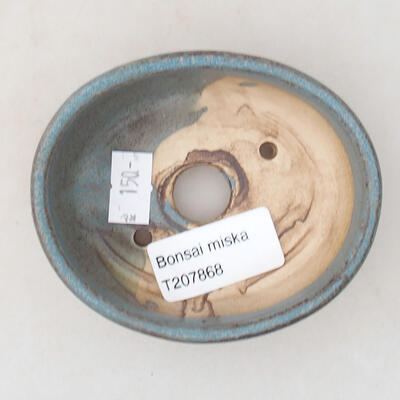 Bonsaischale aus Keramik 9 x 7,5 x 3 cm, Farbe blau - 3