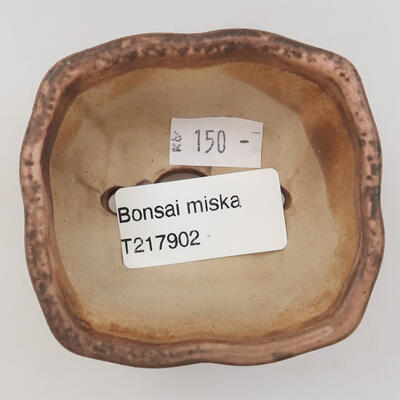 Keramik-Bonsaischale 7 x 6,5 x 3,5 cm, Farbe rosa - 3