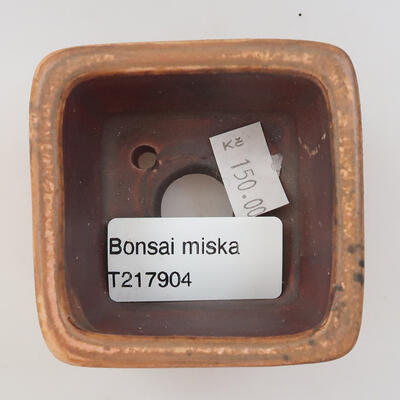 Keramik-Bonsaischale 6 x 6 x 4 cm, Farbe rosa - 3