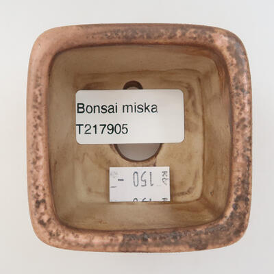 Keramik-Bonsaischale 6,5 x 6,5 x 4,5 cm, Farbe rosa - 3