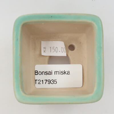 Keramik-Bonsaischale 6,5 x 6,5 x 4 cm, Farbe grün - 3