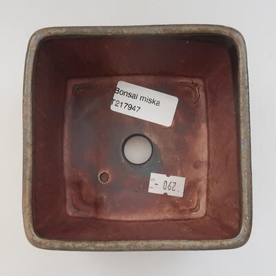 Keramik-Bonsaischale 11 x 11 x 7,5 cm, Farbe braun - 3