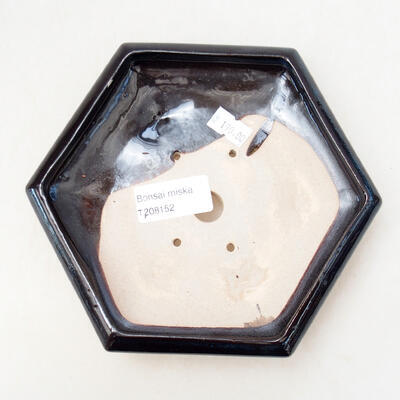 Bonsaischale aus Keramik 13,5 x 15 x 4 cm, Farbe schwarz - 3