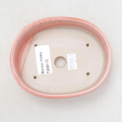 Bonsaischale aus Keramik 11,5 x 9 x 3,5 cm, Farbe rosa - 3