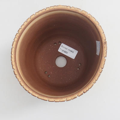 Bonsaischale aus Keramik 14 x 14 x 13 cm, Farbe beige - 3