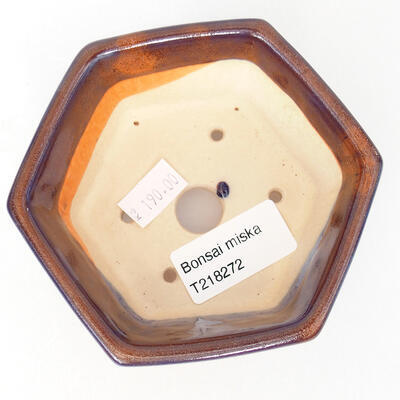Keramik-Bonsaischale 10,5 x 9,5 x 5 cm, Farbe Lila - 3
