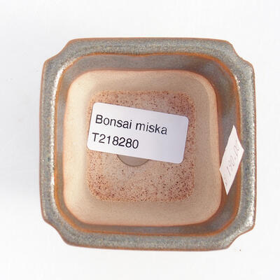 Keramik-Bonsaischale 7 x 7 x 5,5 cm, Farbe grau - 3