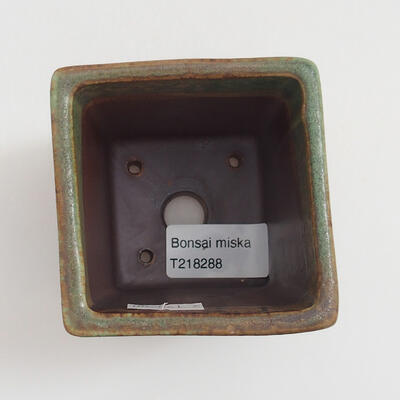 Keramik-Bonsaischale 7 x 7 x 9,5 cm, Farbe grün - 3