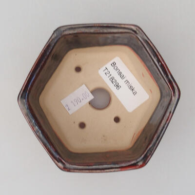 Keramik-Bonsaischale 9,5 x 9,5 x 0,5 cm, metallische Farbe - 3