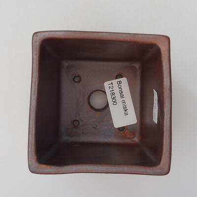 Keramik-Bonsaischale 8,5 x 8,5 x 8,5 cm, metallische Farbe - 3
