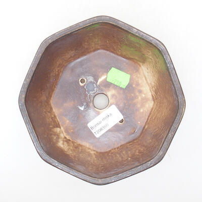 Bonsaischale aus Keramik 15,5 x 15,5 x 6,5 cm, Farbe braun - 3