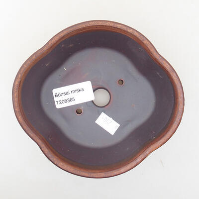 Bonsaischale aus Keramik 14 x 13 x 5 cm, Farbe braun - 3