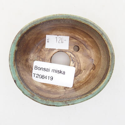 Bonsaischale aus Keramik 7,5 x 7 x 3,5 cm, Farbe grün - 3