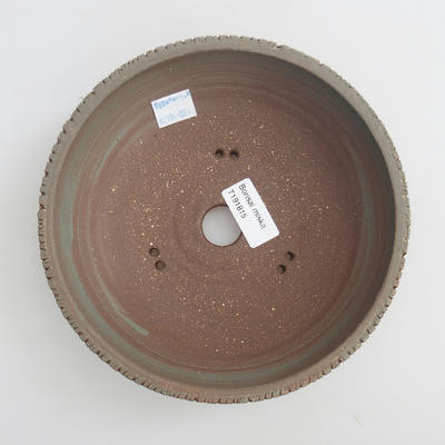 Keramik Bonsaischale 18,5 x 18,5 x 6 cm, Farbe grau - 3