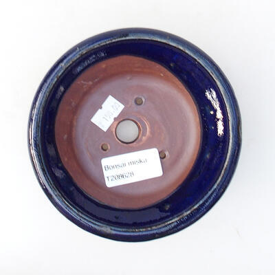 Bonsaischale aus Keramik 12,5 x 12,5 x 4 cm, Farbe blau - 3