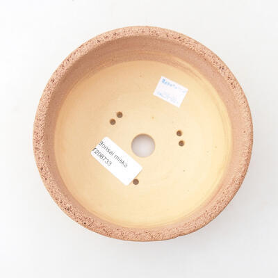 Bonsaischale aus Keramik 14 x 14 x 6,5 cm, Farbe Rissgelb - 3