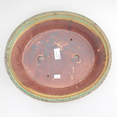 Keramik-Bonsaischale 32,5 x 28 x 8 cm, Farbe braun-grün - 3