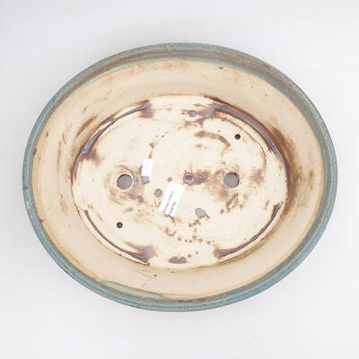 Keramik-Bonsaischale 33 x 28,5 x 8 cm, Farbe braun-grün - 3