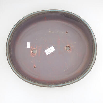 Bonsaischale aus Keramik 31,5 x 27,5 x 7,5 cm, Farbe braun - 3