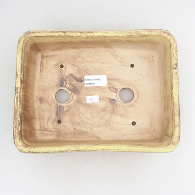 Bonsaischale aus Keramik 24 x 18 x 7,5 cm, Farbe braun-gelb - 3
