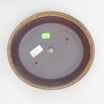 Bonsaischale aus Keramik 24 x 21,5 x 5,5 cm, Farbe braun - 3