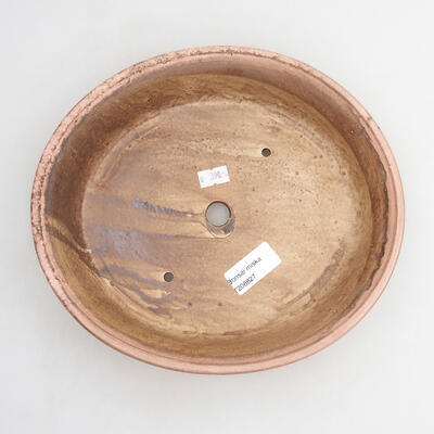 Bonsaischale aus Keramik 24 x 21,5 x 5,5 cm, Farbe braun-rosa - 3